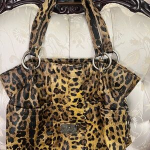 Unlisted Animal Print Tote with Metal Rings